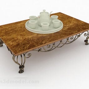 تصميم طاولة القهوة المنزلية على الطراز الأوروبي نموذج ثلاثي الأبعاد