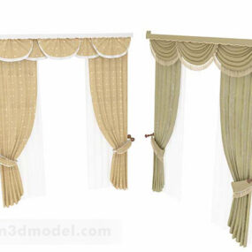 European Style Home Curtain 3d model