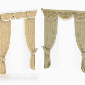 European Style Home Curtains 3d model