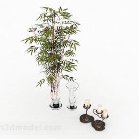 Vase pour plantes en verre d'intérieur européen modèle 3D