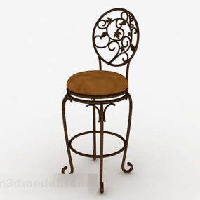 Krzesło rekreacyjne w stylu europejskim, żelaznobrązowe Model 3D