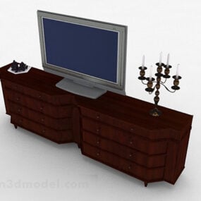 Modelo 3d de gabinete de TV doméstico europeu