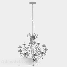 Lámpara de araña de cristal redonda para sala de estar europea modelo 3d