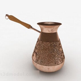 3д модель европейского металлического резного чайника