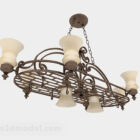 Múnla 3d chandelier cruth log miotail stíl Eorpach
