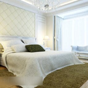 European Style Overall Bedroom Interior 3d model
