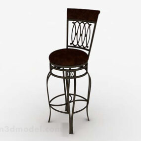 European Style Simple Bar Chair 3d model