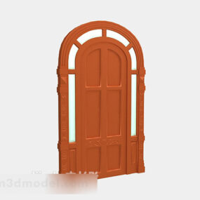 European Style Solid Wood Door 3d model