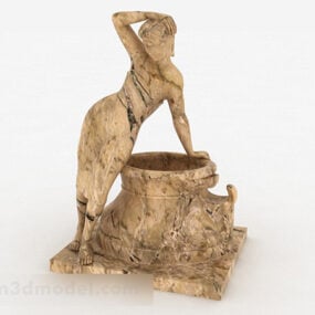 تمثال الخادمة الحجرية الأوروبية نموذج ثلاثي الأبعاد