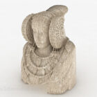 Escultura em pedra estilo europeu menina nobre modelo 3d