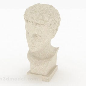 European White Plaster Sculpture Character 3d-malli