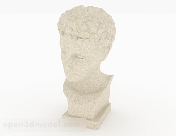 European White Plaster Sculpture Character