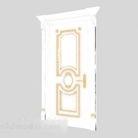 3D model dřevěných dveří v evropském stylu