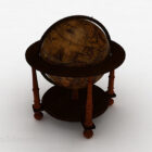 European style wooden globe 3d model