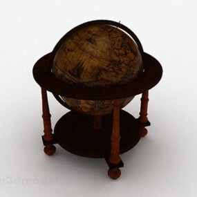 European Wooden Globe 3d model