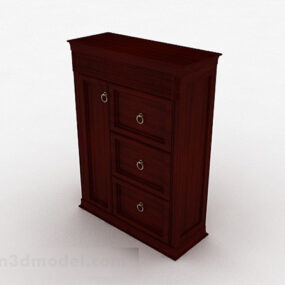 European Design Wooden Porch Cabinet 3d model