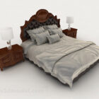 Evropská dřevěná šedá manželská postel