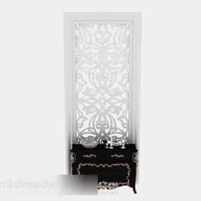 Furniture European Wooden Screen Partition 3d model