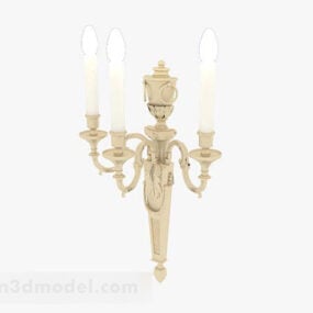 European Yellow Candlestick Lamp 3d model