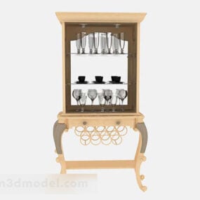 European Antique Display Cabinet 3d model