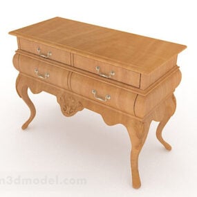 European Yellow Wooden Dresser Design 3d model