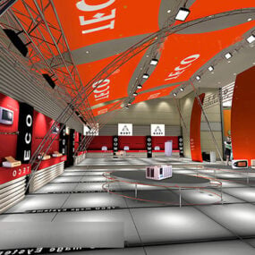 Interior de la sala de exposiciones V1 modelo 3d