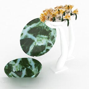 Modello 3d della decorazione del vaso verde domestico squisito