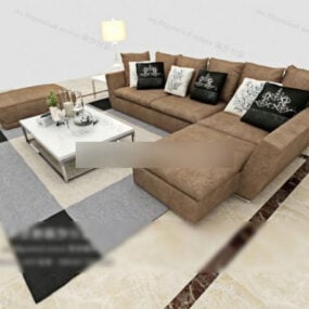 Dom Nowoczesna sofa Stolik Meble Wnętrze Model 3D