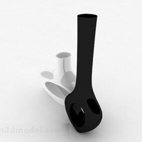 ファッションブラックホワイトセラミック花瓶3Dモデル