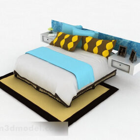 Módní domácí manželská postel 3D model