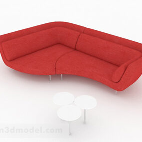 Mode röd Multi-sits soffa 3d-modell