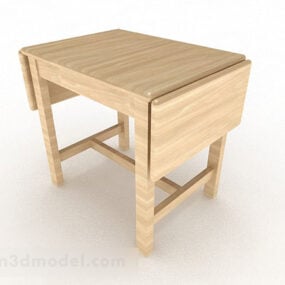 3D model skládacího žlutého dřevěného stolu