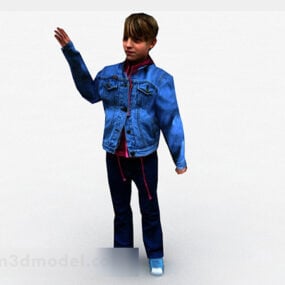 نموذج شخصية الولد الصغير الواقف ثلاثي الأبعاد