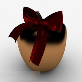Modelo 3d de renderizações de decoração de maçã dourada