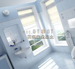 Frisches, modernes Badezimmer-Design-Interieur-3D-Modell