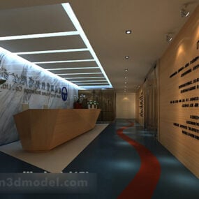 3d модель інтер'єру передньої стіни офісу
