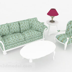 Modelo 3d de sofá de flor verde jardim