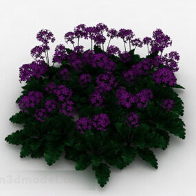 Ogrodowe fioletowe kwiaty Ozdobny model 3D
