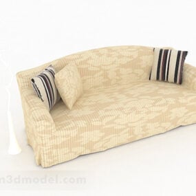 Modello 3d di mobili per divano doppio giallo da giardino