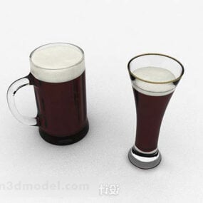 ガラスビールジョッキ V1 3Dモデル
