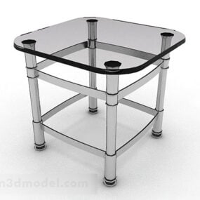 Square Glass Dining Table 3d model