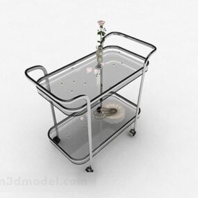 Glass Mobile Dining Table Design 3d model