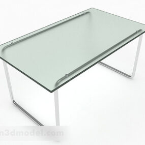 Lasinen suorakaiteen muotoinen ruokapöytä Design 3D-malli