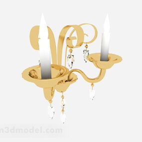 Lámpara de pared de metal dorado modelo 3d