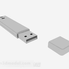 Harmaa hopea USB-levy 3d-malli