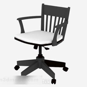 Gray Black Office Wheels Chair 3d model