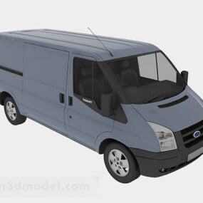 ग्रे ब्लू वैन वाहन 3डी मॉडल