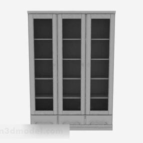 Vanlige grå bokhyllemøbler 3d-modell