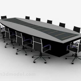Gray Conference Table Chair Furniture 3d model