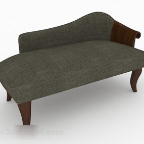 Gray European Style Double Sofa 3d model